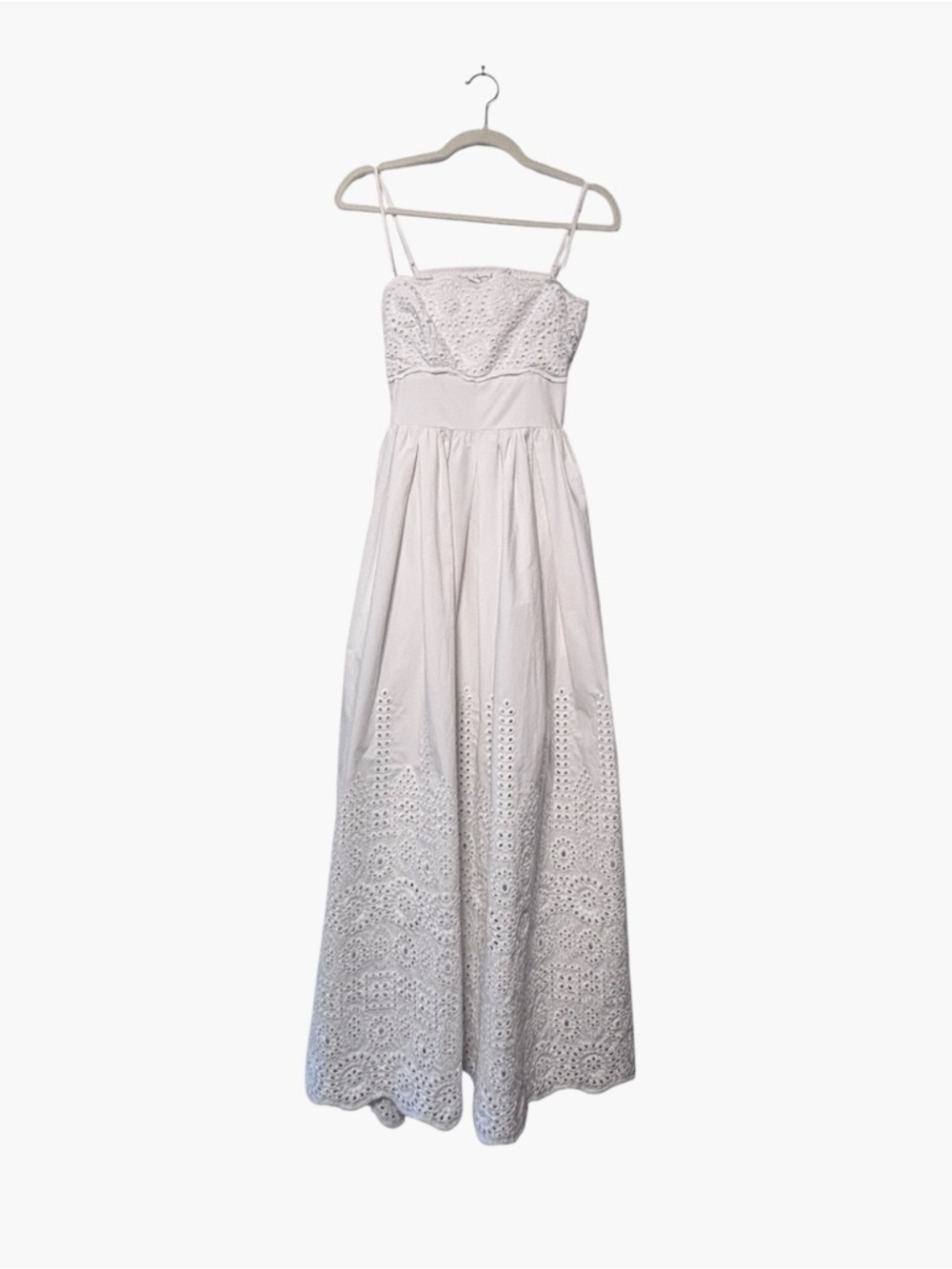 Susana Monaco Eyelet Cotton Maxi Dress White Sugar Small NWT - Picture 5 of 9